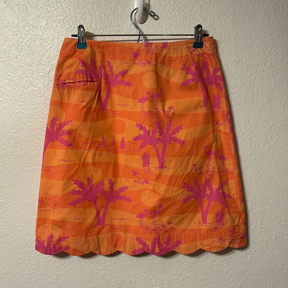 LIly Pulitzer Sunset Print Scallop Hem Skirt Size 6